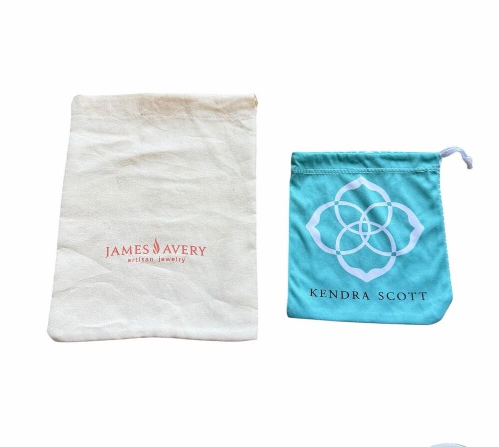 Kendra Scott James Avery Jewelry Pouch Bundle Authentic Storage Gift Bags 2 Bags